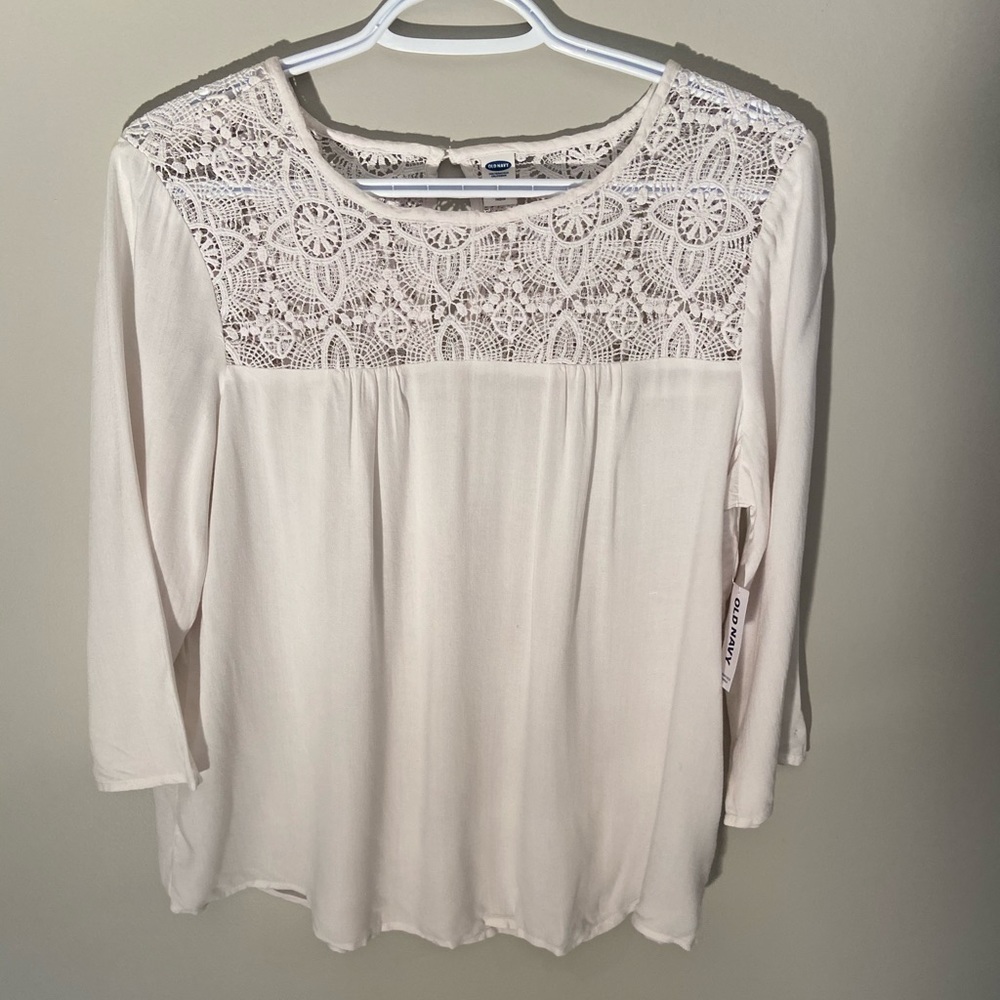 White Blouse with Lace Upper Section BNWT